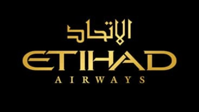 A logo of etihad airways is shown.