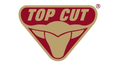 A red and gold logo for top cut.
