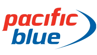 A logo of pacific blue airlines