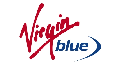 A red and blue logo for virgin blue.